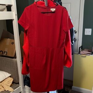 Red Short Sleeve Dress